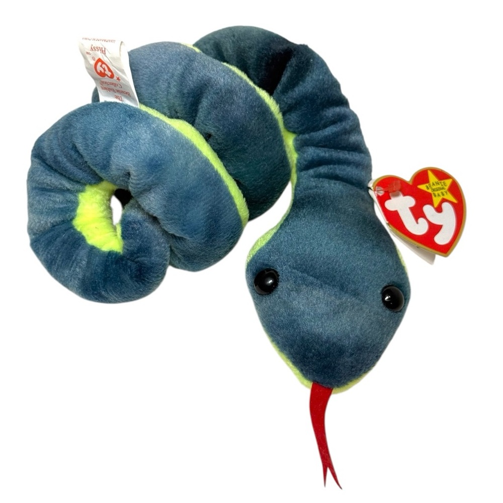 Ty Beanie Baby Hissy the Snake - 1997 - PVC Pellets